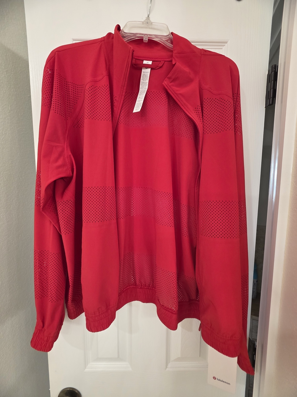 lululemon athletica Red Lightweight Perforated Full-Zip Jacket